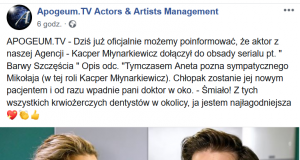 To już pewne Pochodzący z Lęborka aktor Kacper Młynarkiewicz zagra w serialu "Barwy Szczęścia&q