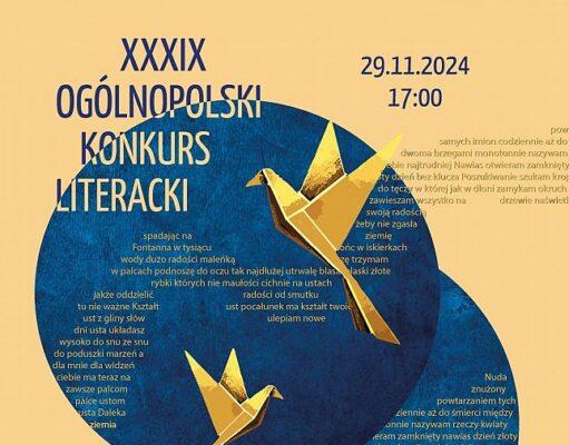Zaproszenie na Galę Finałową 39. Ogólnopolskiego Konkursu Literackiego