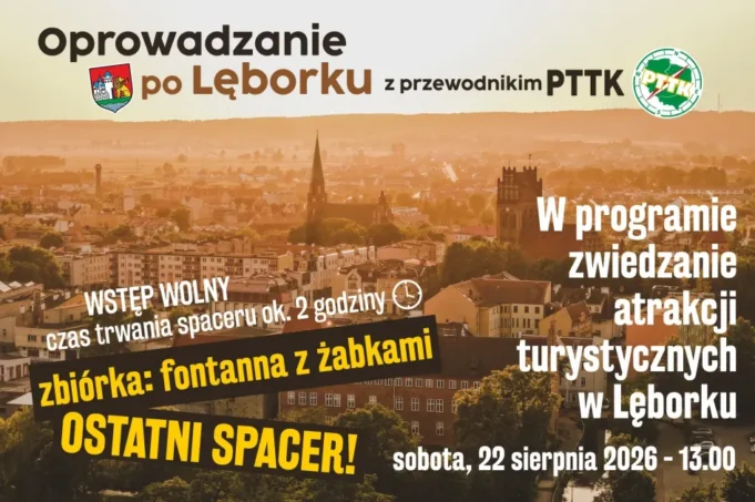 Ostatni wakacyjny spacer z przewodnikiem po Lęborku. Warto skorzystać!