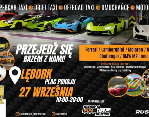 Supersamochody, atrakcje dla dzieci i pomoc najmłodszym – zapraszamy na charytatywny piknik motoryzacyjny w Lęborku