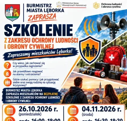 Zapraszamy mieszkańców Lęborka na szkolenie z zakresu ochrony ludności i obrony cywilnej
