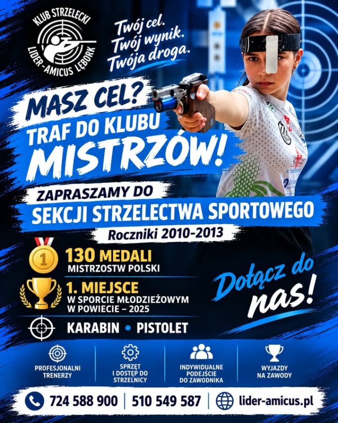 KS LOK Lider-Amicus Lębork zaprasza młodych pasjonatów strzelectwa sportowego