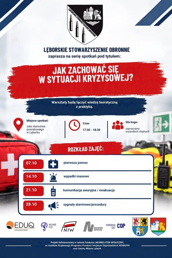 W Lęborku odbędą się bezpłatne warsztaty z ratowania poszkodowanych w wypadkach masowych