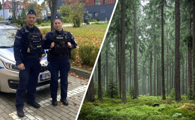 78-letni grzybic utknął w lesie. Policjanci z Łeby urzędowali seniora