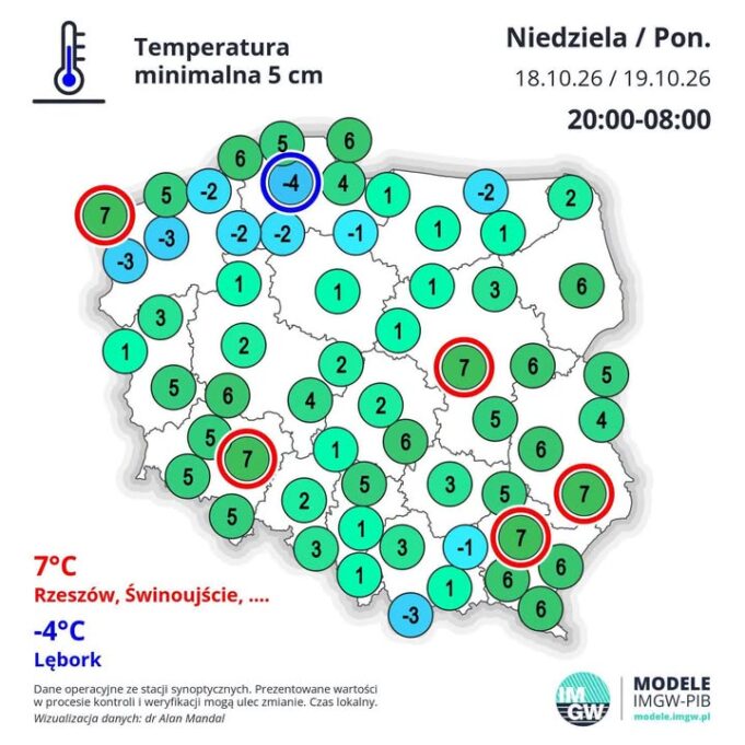 Lębork najzimniejszym miejscem w Polsce. Temperatura przy gruncie spadła do -4 stopni