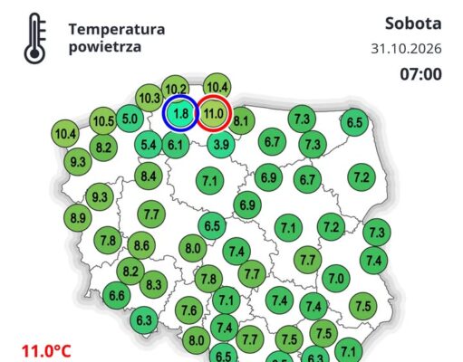 Lębork najzimniejszym miastem w Polsce. Ogromna różnica temperatur względem Gdańska
