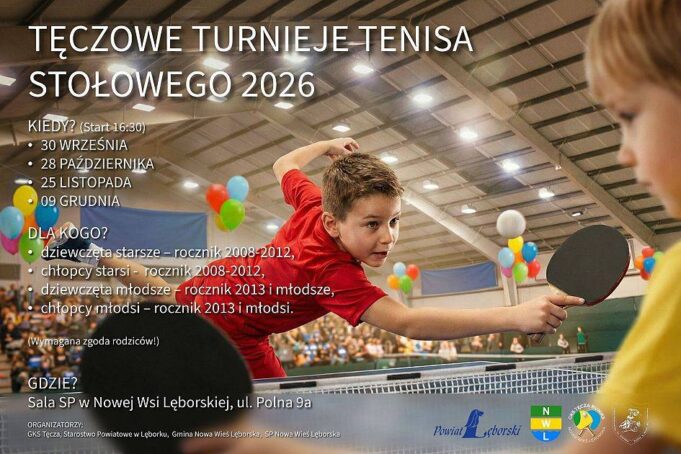 Jesienny cykl turniejów tenisa stołowego dla dzieci i młodzieży w Nowej Wsi Lęborskiej