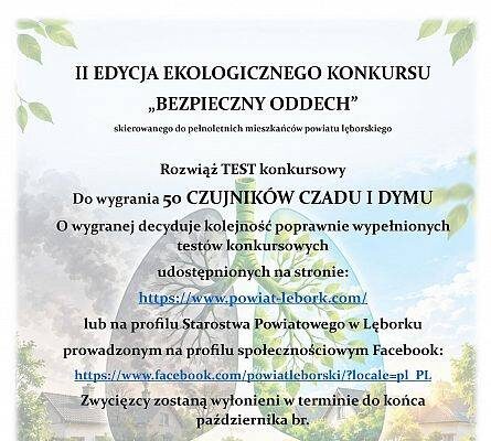 Wygraj czujnik czadu w drugiej edycji konkursu ekologicznego Starosty Lęborskiego Wygraj czujnik czadu w drugiej edycji konkursu ekologicznego Starosty Lęborskiego