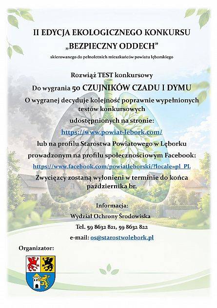 Wygraj czujnik czadu w drugiej edycji konkursu ekologicznego Starosty Lęborskiego Wygraj czujnik czadu w drugiej edycji konkursu ekologicznego Starosty Lęborskiego